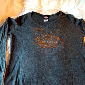 Harley Davidson long sleeve waffle knit.